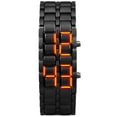 thumbnail image 1 of FANMIS Fashion Men's Simple Sports Watch Electronic Binary Digital LED Lava Alloy Rectangular Chain Watch (Men Black Red), 1 of 4