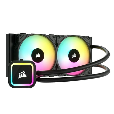 CORSAIR H100x RGB ELITE Liquid CPU Cooler - 32 Dynamic RGB LEDs - iCUE-Ready SP120 RGB ELITE Fans - Intel® LGA 1700, 1200, 115X, 2066, AMD® AM4 Sockets