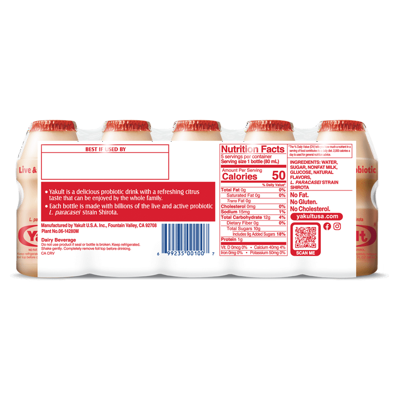 Yakult Probiotic Fermented Drink, Non-Fat, Live & Active Yakult Probiotic Fermented Drink, Non-Fat, Live & Active