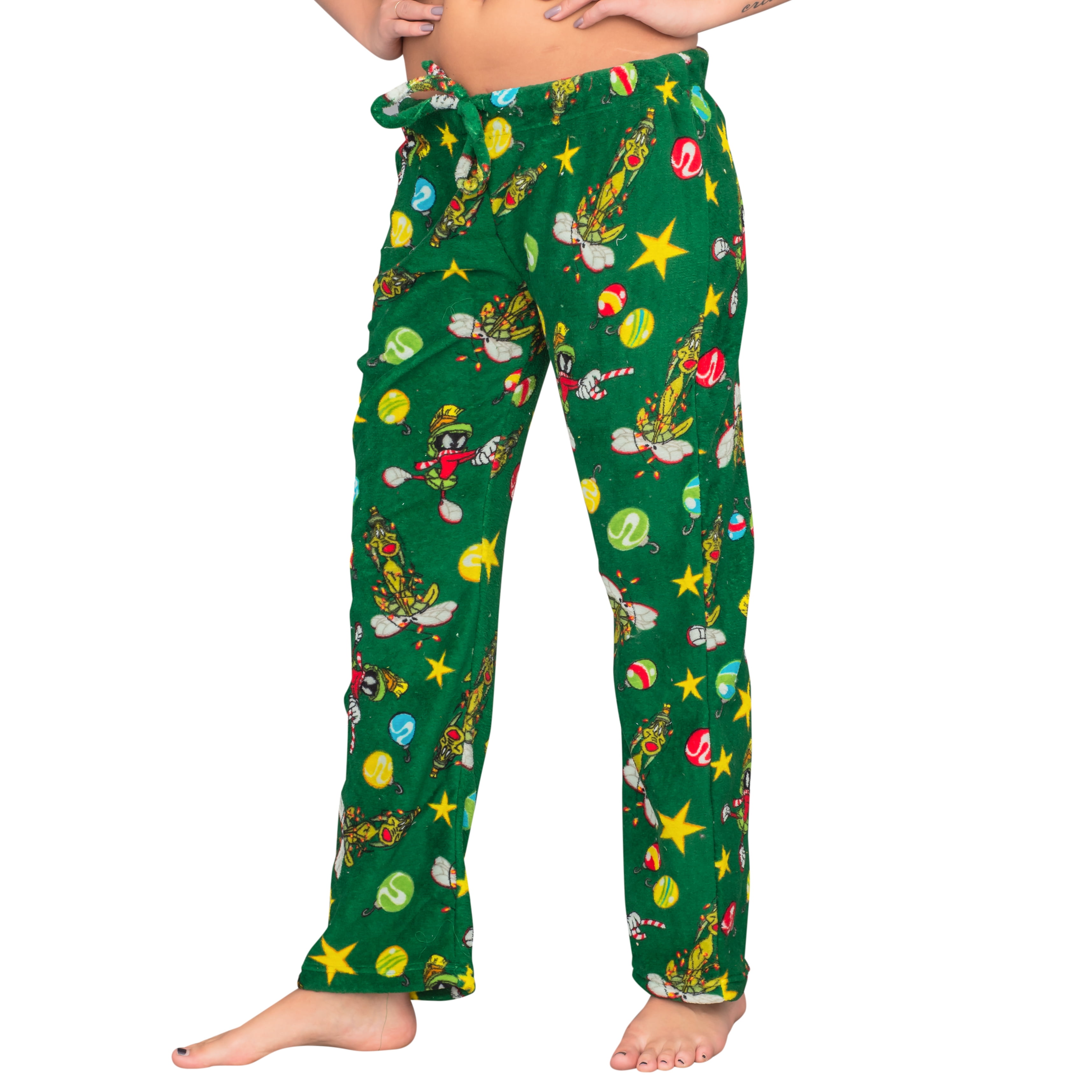Marvin the Martian Christmas Print Plush Lounge Pants - Walmart.com