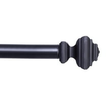 Kenney Byron 30-84" Value Decorative Steel Adjustable Curtain Rod, 1" Dia., Black