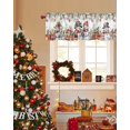 thumbnail image 2 of Christmas Valances for Windows, Kitchen Curtains Valances 54x18inch Short Window Curtains for Kitchen/Bathroom/Bedroom, Small Window Valances, Snowman Poinsettia Flower Christmas Ball Farmhouse, 2 of 6