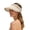 Beige, variant on Summer Visors for Women Wide Brim Straw Hat Open Top Adjutable Ponytail Packable Foldable Sun Protection Holiday Travel Cap Black One Size