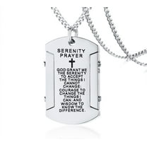 Vnox Men's Serenity Prayer Necklace, Stainless Steel Dog Tag Necklace Religious Gifts for Men