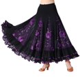 thumbnail image 1 of de Baile de Flamenco Floral Lentejuelas Floral Swing Waltz Costume para Tango Danza de Vientre Danza India , Púrpura, como se describe Violeta BLESIY Vestido de baile latino, 1 of 8