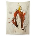 thumbnail image 3 of Ambesonne Modern Tablecloth Rectangular Table Cover, Muse Woman Grungy Mystic, 60"x84", Beige Dark Orange, 3 of 4