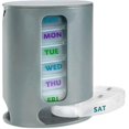 thumbnail image 1 of Weekly Pill Organizer, 1 Dispenser, 7 Stackable Compartments Four Times-a-Day - Morning, Noon, Evening, and Bedtime, Grey, 1 of 5