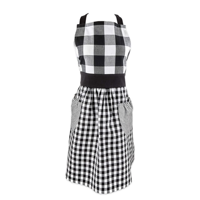 Delantal DII de Algodón a Cuadros Vichy Negro Talla Única