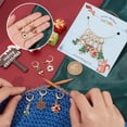 thumbnail image 3 of 2sets Christmas Theme Alloy Enamel Charm Locking Stitch Markers Golden Tone 304 Stainless Steel Clasp Stitch Marker Tree/Bell/Wreath Mixed color 3.1~4.2cm 6 style 2pcs/style 12pcs/set, 3 of 6