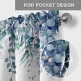 thumbnail image 4 of Bedliving Blue Green Eucalyptus Window Valance for Kitchen Bathroom Laundry Room, 54 x 18 Inch Rod Pocket Short Curtain, 1 Panel, 4 of 9