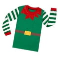 thumbnail image 2 of Elowel Family Matching Christmas Pajamas - Green Elf 2-Piece PJ Set 100% Cotton, 2 of 2