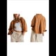 thumbnail image 2 of Chaqueta Vaquera de Larga con Solapa Holgada para Mujer Marrón L, 2 of 6