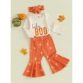 thumbnail image 3 of Liacowi Baby Girl Halloween Clothes 6M 12M 18M 24M Infant Girl Long Sleeve Print Sweatshirt Top Flower Flare Pants Infant Casual Fall Outfit 0-24M, 3 of 9