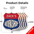 thumbnail image 2 of Zack's Workshop (5 Pack) 12 inch X 12 inch Shield-Shaped Rust-Free Aluminum Metal Signs Weather Resistant, UV Protected To last, Gift for Dads and Uncles Classic Americana Crafted in, 2 of 7
