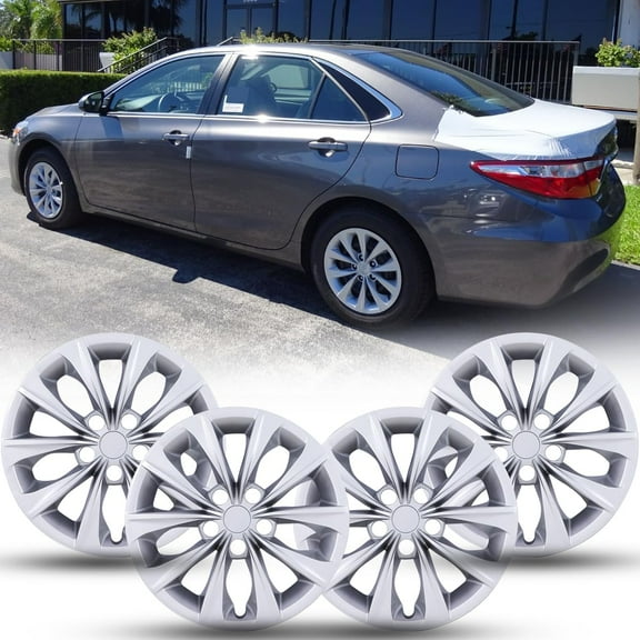 16" Hubcaps for Toyota Camry 2015-2017,Wheel Rims Cover for Toyota Camry Hybrid 2015-2017,Heavy Duty PP Material (Set of 4,Lacquer)