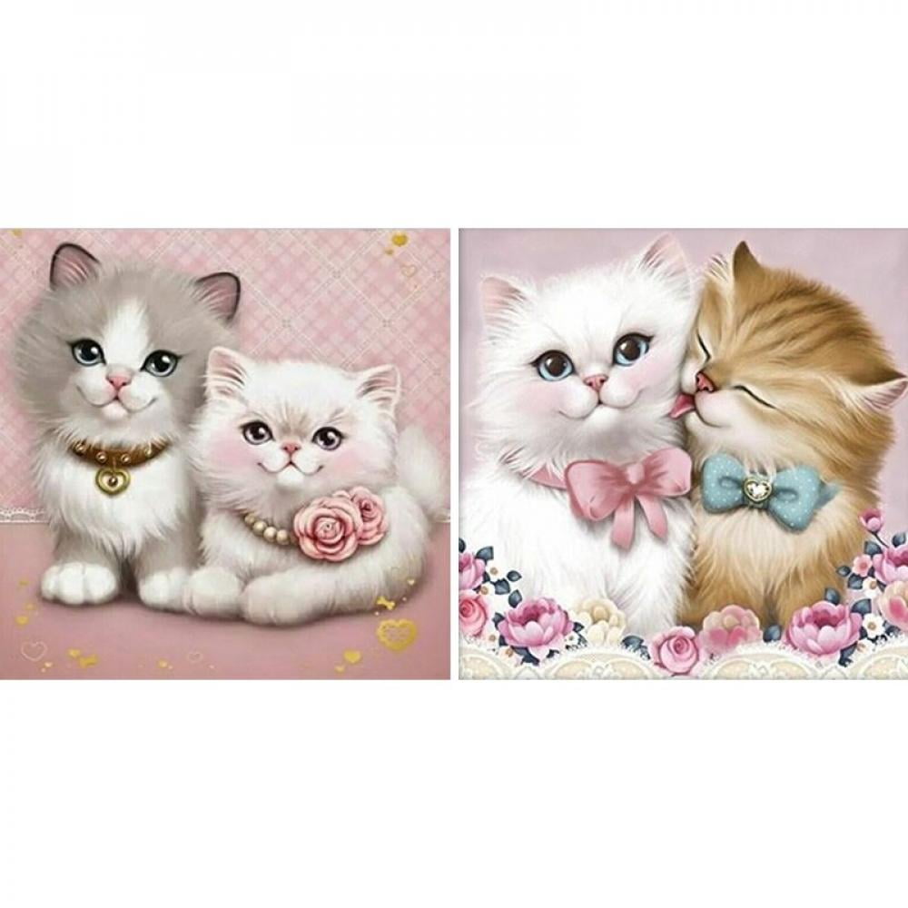 Cats Baby Cats Cute Cats Full Diamond Embroidery Rhinestone Cross Stitch Arts Craft Supply for Home Wall Decor 11.8x15.7 Inch DIY 5D Diamond Painting Kit 