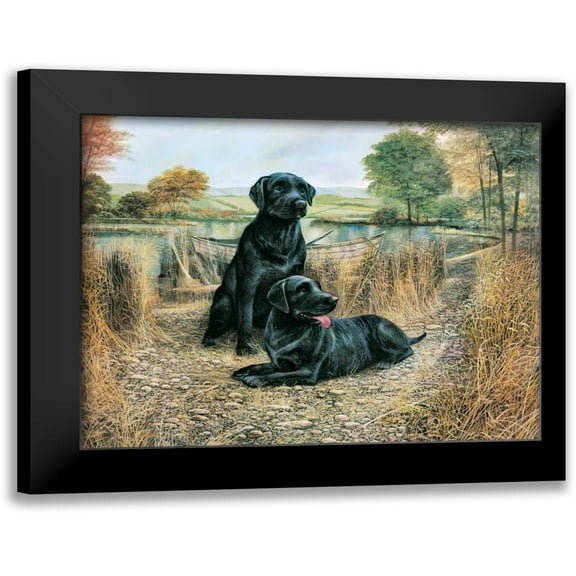 Manning, Ruane 14x12 Black Modern Framed Museum Art Print Titled - Swimming Lessons