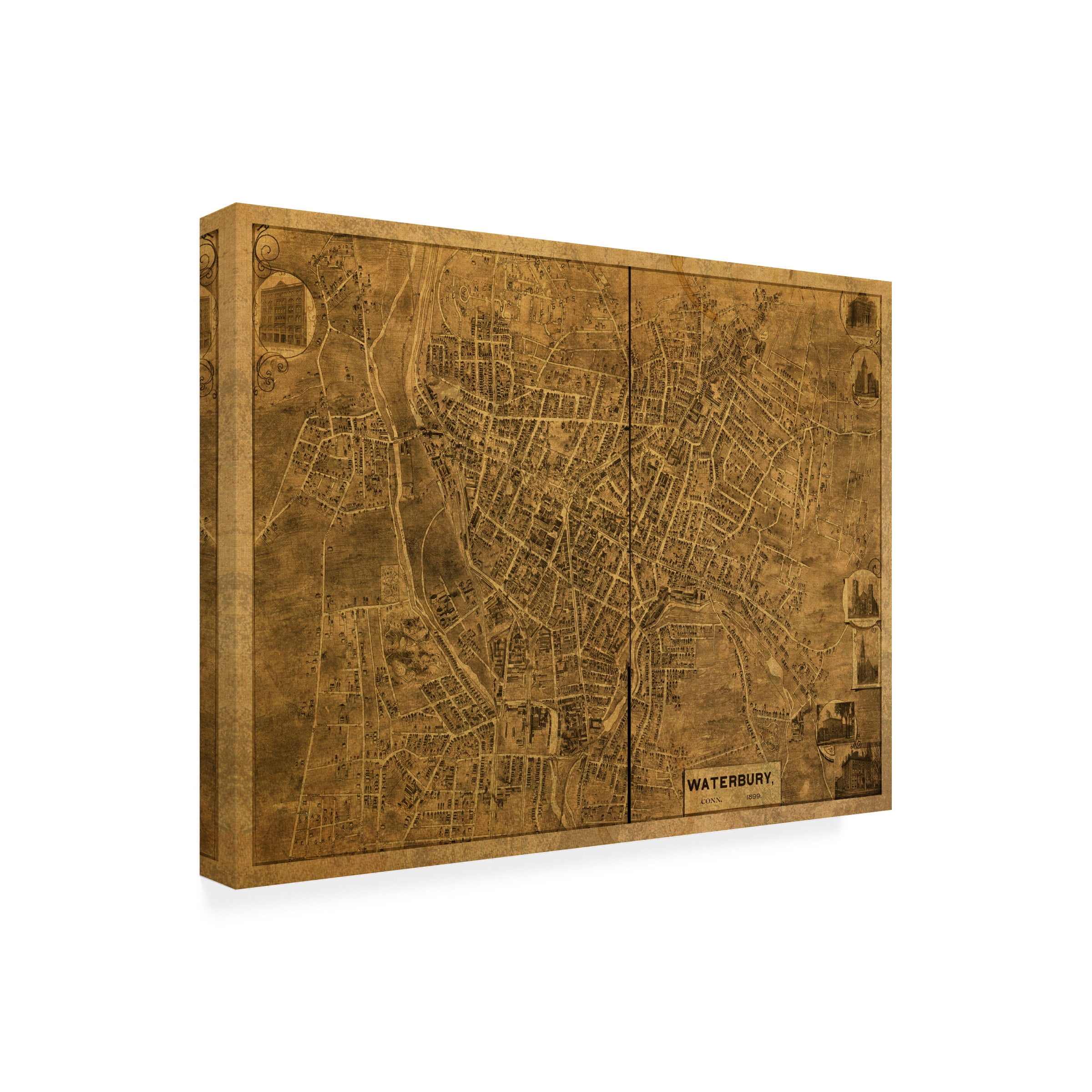 Red Atlas Designs 'Waterbury CT 1899' Canvas Art - Walmart.com