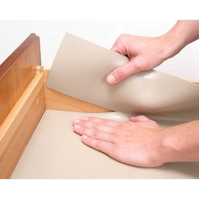 18"x4' Zip-N-Fit Premium Non-Adhesive Ribbed Shelf Liner Taupe: Drawer & Cabinet Liners, Spot Clean, Beige
