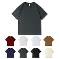 thumbnail image 5 of Black White GSM 200g Cotton T-Shirt Thickened O-Neck Short Sleeves Unisex Tees, 5 of 9
