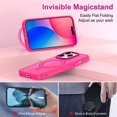 thumbnail image 3 of CASEFIV for iPhone 13 Pro Max Case,with Magnetic Invisible Stand [Military Drop Protection] [Compatible with MagSafe] [2 Screen Protector+2 Lens Protector] Shockproof Slim Anti-Slip Case,Rose Red, 3 of 8