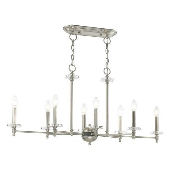 Traditional Eight Light Chandelier-Brushed Nickel Finish Bailey Street Home 218-Bel-3110199