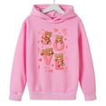 thumbnail image 5 of Girls Pink Teddy Bear & Hearts Love Hoodie, Cute Oversized Fleece Sweatshirt for Kids, Casual Graphic Pullover,Size 7 T, 5 of 8