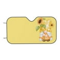 thumbnail image 6 of Lsque Sunflower Gnomes 3 Car Windshield Sun Shade | Accordion Folding Style Auto Shade for Car Truck SUV Van | Blocks UV Rays Sun Visor Protector | Medium, 6 of 7
