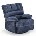 thumbnail image 2 of MAYEERTY Blue Oversized Swivel Rocker Recliner Sofa for Adults, Chenille, Perfect for Living Room, 2 of 3