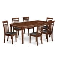 thumbnail image 2 of East West Furniture Dover 7-piece Wood Dining Set with Leather Seat in Mahogany, 2 of 6