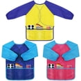thumbnail image 2 of Kids Art Smocks 3 Pack Painting Smock with Long Sleeve and 3 Pockets for Age 3-8, 2 of 7
