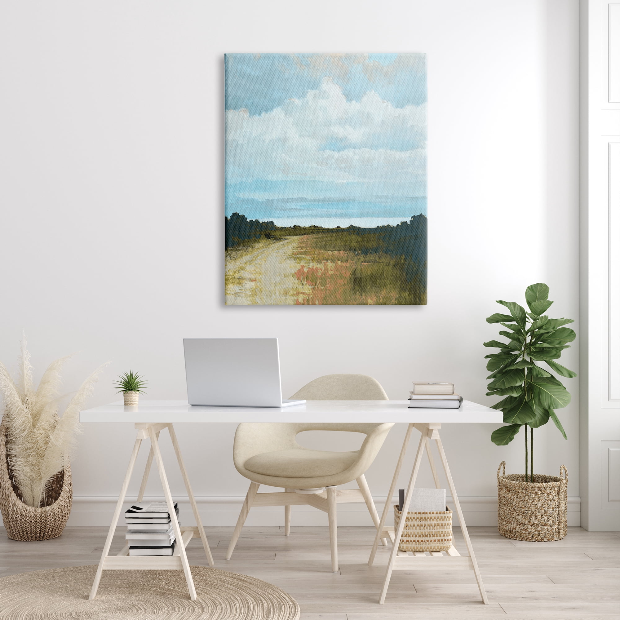 Stupell Industries Atmospheric Blue Clouds Over Rural Country Path Painting Gallery Wrapped Canvas Print Wall Art, Design by Cloverfield & Co.