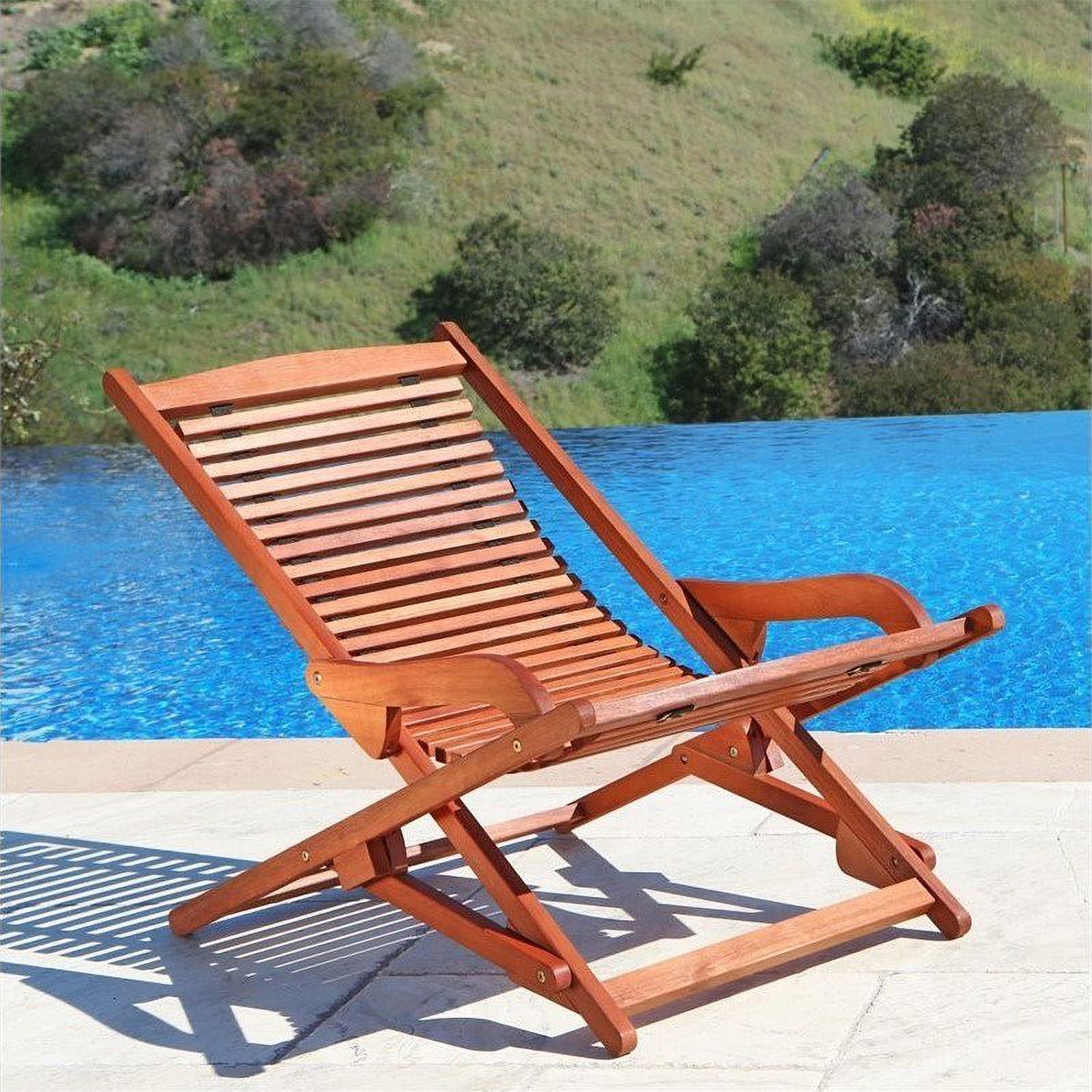 Malibu Wood Outdoor Patio 2-Piece Chaise Lounge Set - image 2 of 6
