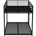 thumbnail image 6 of Kumix Bunk Bed Full over Full, Low Bunk Bed with Guardrails and Built-in Ladder, Metal Bunk Bed for Kids Teens, Floor Full Bunk Beds for Bedroom, Dom, Noise Free, Black, 6 of 7