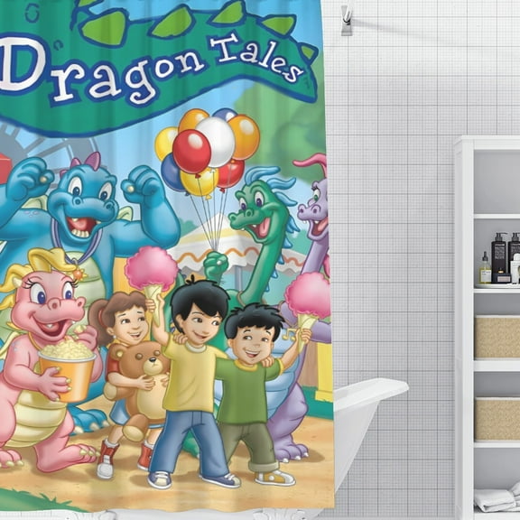 Dragon Tales-theme Bathroom Shower Curtain Home Decor,Bath Curtains Durable Waterproof Bath Curtain , Adluts Girls Boys Bathroom Decor House Gifts 52x71inch（130cmX180cm）