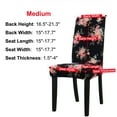 thumbnail image 3 of PiccoCasa 4Pcs Floral Dining Chair Cover Stretch Spandex Seat Protector, Black+Pink, 3 of 6