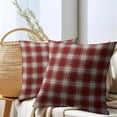 thumbnail image 5 of Christmas Pillow Covers 16x16 Inch Red Gingham Decoration Plaid Pillow Covers Set of 2 Winter Holiday Throw Pillow Covers for Chair Bedroom Living Room Home Decor, 5 of 6
