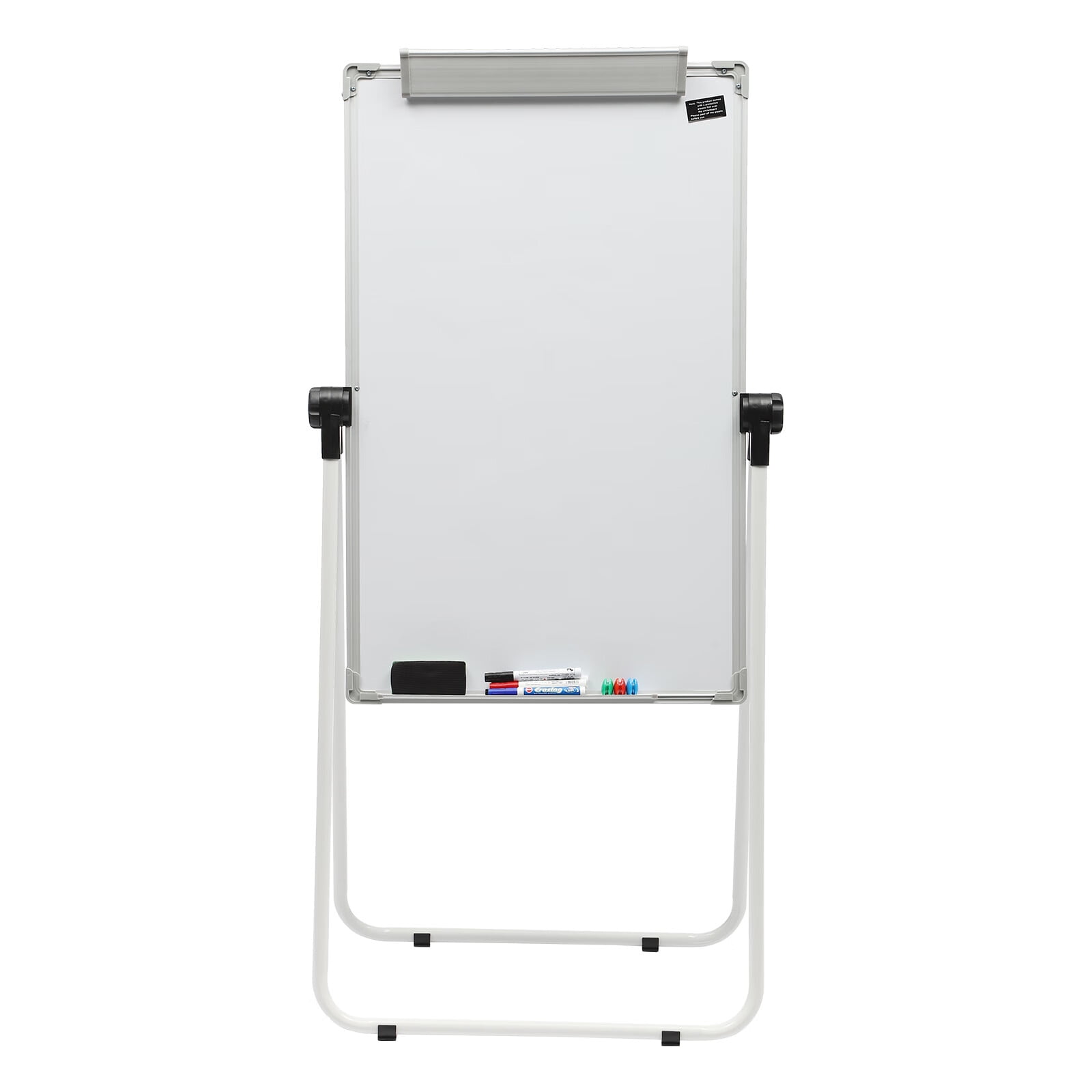 Loyalheartdy 36x24In Portable Whiteboard Double Sided Magnetic Dry Erase Board Standing Adjustable White Board w/Marker Pen, White