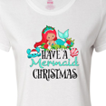 thumbnail image 4 of Inktastic Have a Mermaid Christmas with Crab and Seashell Women's T-Shirt, 4 of 5