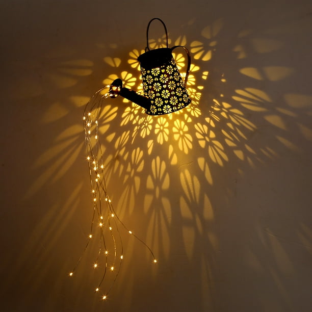 LED ducha luz solar cadena estrella impermeable patio proyector arte luz (A)