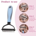 thumbnail image 2 of Unique Bargains Pets Grooming Supplies Professional Undercoat Rake Shedding Control for Dogs and Cats 6.69"x3.54" Blue, 2 of 6