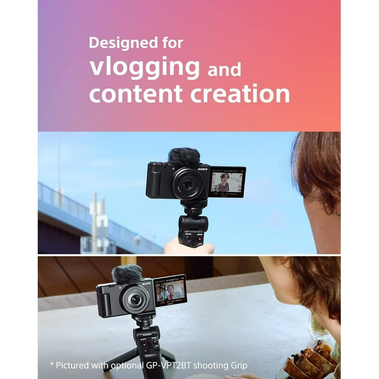 Sony ZV-1F 4K Vlog Camera, Black Bundle with ACCVC1 Kit