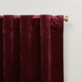 thumbnail image 2 of Modern Velvet Solid Light Filtering Window Curtain Panel Pair, Red, 2 of 11