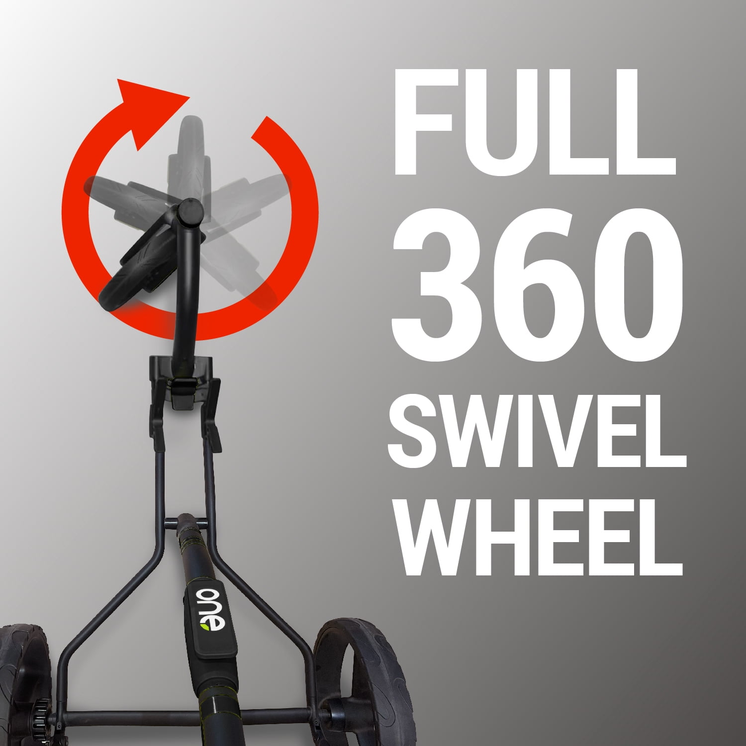 Golf Cart Golf Push Carts Wishbone - Swivel Front Wheel 360° Rotating, 1-Step Folding, Aircraft Grade Frame (Black)