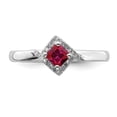 thumbnail image 3 of 2/5 Carat (ctw) Lab Created Princess Cut Ruby Ring in Sterling Silver with Accent Diamonds, 3 of 5
