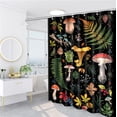 thumbnail image 3 of Mushroom Shower Curtain Green Leaf Colorful Botanical Shower Curtain Set for Bathroom Decor Aesthetic Retro Mushroom Forest Shower Curtains Polyester Waterproof with 12 Hooks, 72X72 inch, 3 of 6