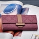 thumbnail image 4 of Monedero grande para mujer | Cartera de mujer con 9 ranuras para tarjetas y ventana para fotos Elegante cartera de piel suave 100% vegana con compartimento para monedas, Cherry Red, 4 of 4