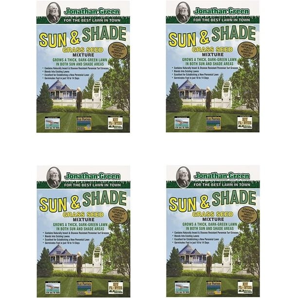 Jonathan Green Turf 12002 2250 sq. ft. Sun and Shade Grass Seed, 3 lb 4 Pack
