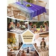 thumbnail image 5 of Purple Ombre Coastal Table Cloth, Summer Nautical Beach Ocean Seaside Waterproof Tablecloth for Rectangle Tables, Reusable Washable Fabric Table Cover for Restaurant Kitchen Dining Tables 54"x108", 5 of 6
