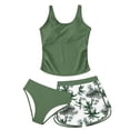 thumbnail image 4 of ibiyuan Girls Period Swimwear 3pcs Bathing Suit Cover Up Slit Skirt Hawaiian Bikini Bottoms Lightweight Rash Guard Tankini Sets Swimwear Set Girl, 4 of 4